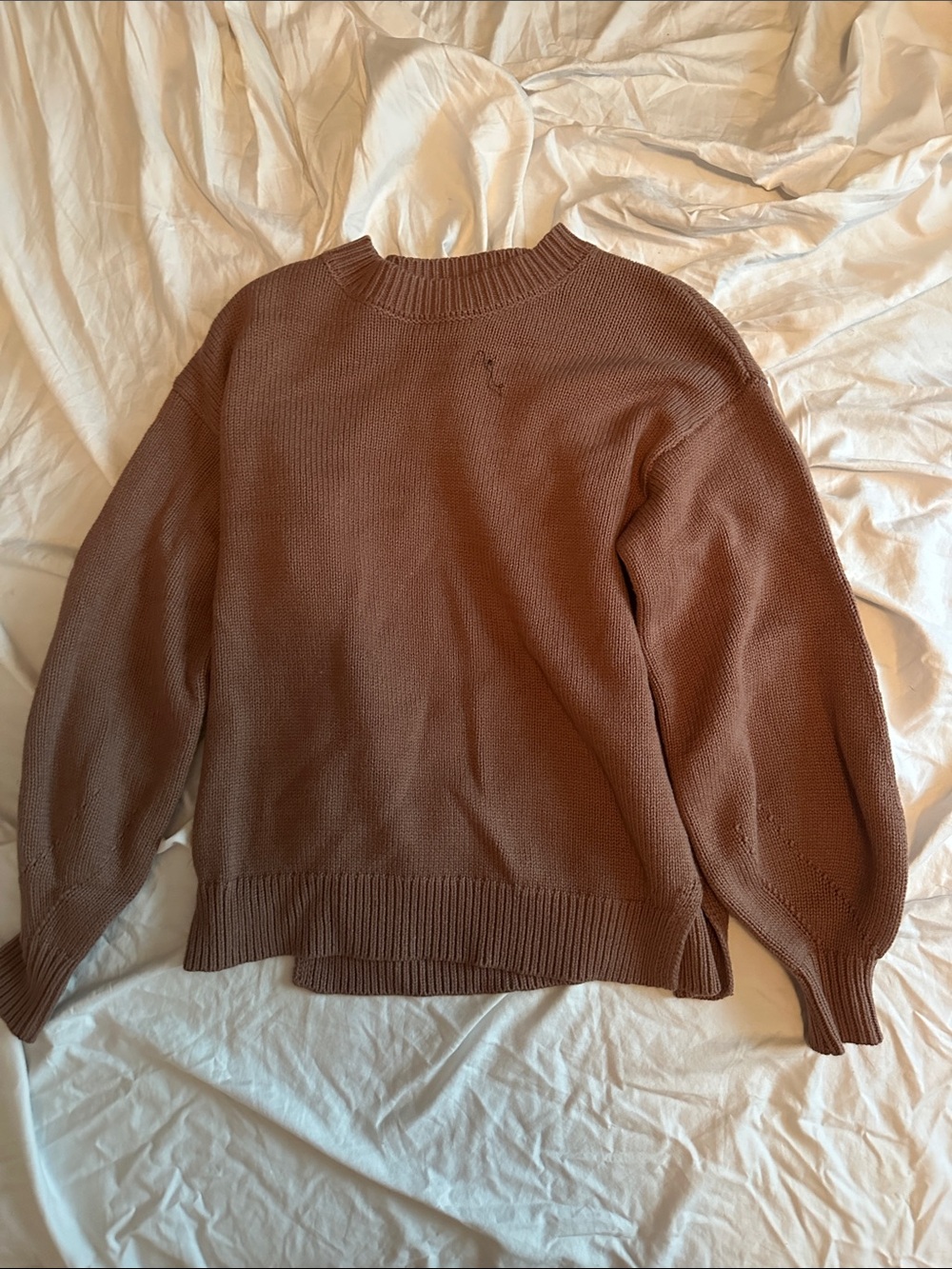 Jessica Simpson Cozy Crewneck Sweater in Chocolate Brown